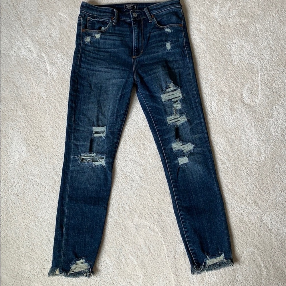 Abercrombie high rise ripped jeans